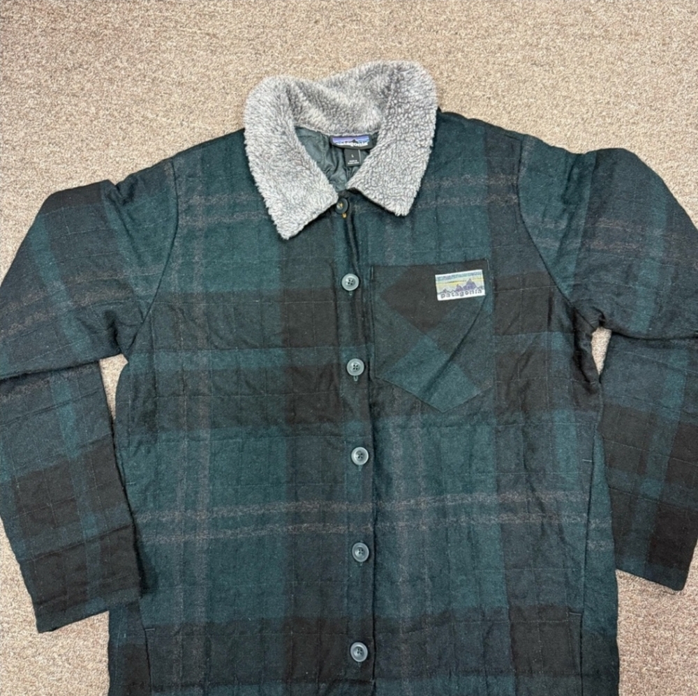 Retro Wool Patagonia Plaid Down Jacket